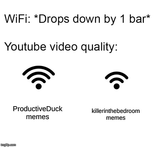 Wifi drops | ProductiveDuck
memes; killerinthebedroom
memes | image tagged in wifi drops | made w/ Imgflip meme maker