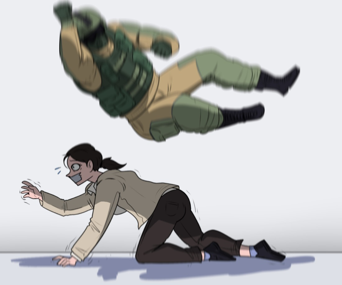 High Quality Soldier jumping on girl Blank Meme Template