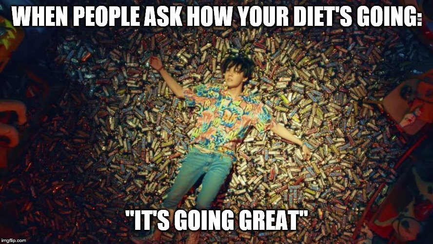 WHEN PEOPLE ASK HOW YOUR DIET'S GOING:; "IT'S GOING GREAT" | image tagged in but thats none of my business | made w/ Imgflip meme maker