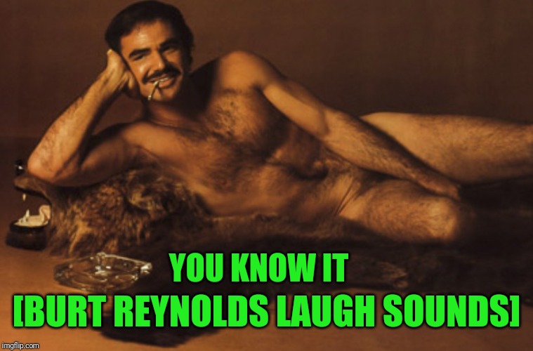 burt reynolds bearskin rug | YOU KNOW IT [BURT REYNOLDS LAUGH SOUNDS] | image tagged in burt reynolds bearskin rug | made w/ Imgflip meme maker