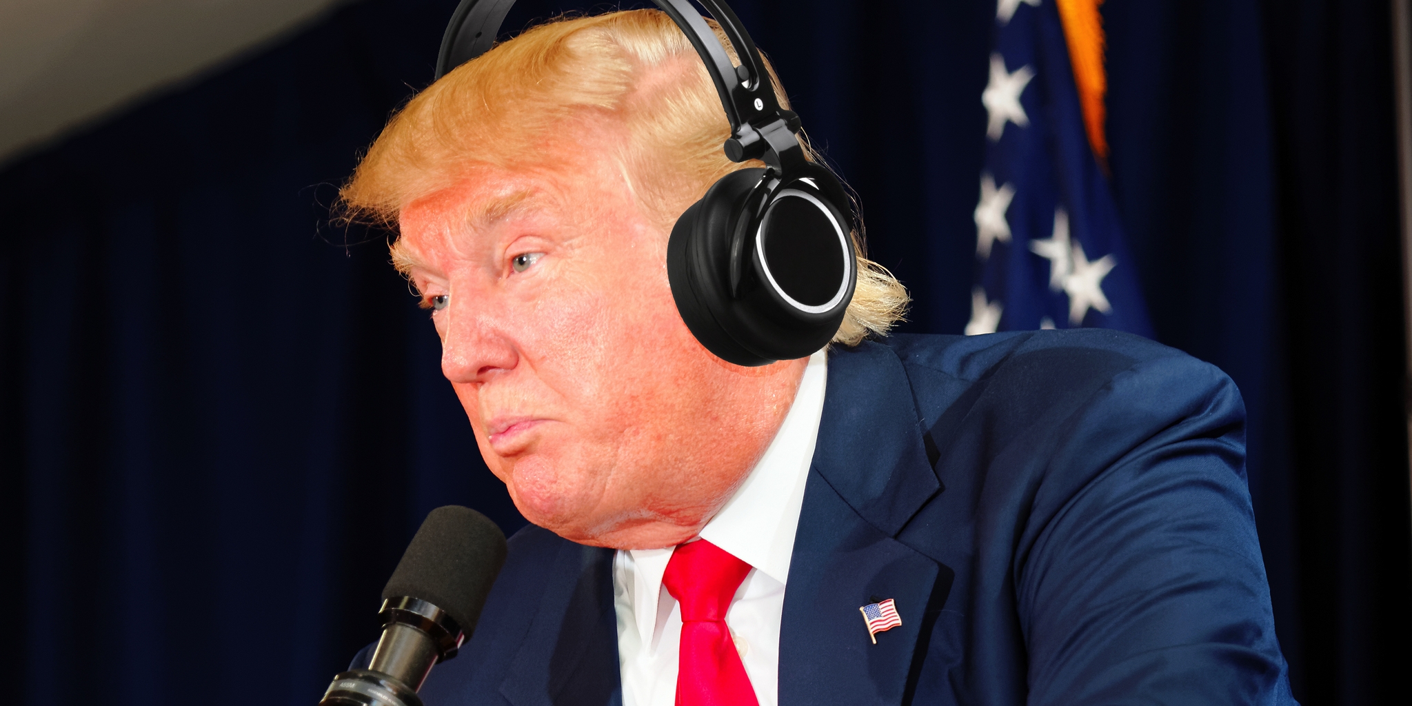 Donald Trump Headphones Blank Meme Template