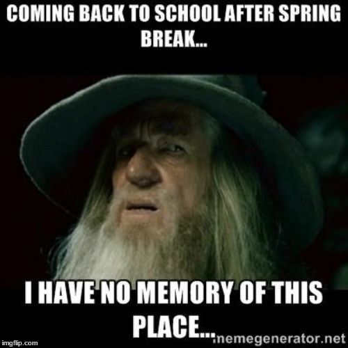 when you come back after spring break | image tagged in school,spring break | made w/ Imgflip meme maker