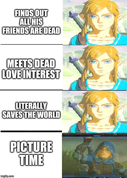 Expanding Brain | FINDS OUT ALL HIS FRIENDS ARE DEAD; MEETS DEAD LOVE INTEREST; LITERALLY SAVES THE WORLD; PICTURE TIME | image tagged in memes,expanding brain | made w/ Imgflip meme maker