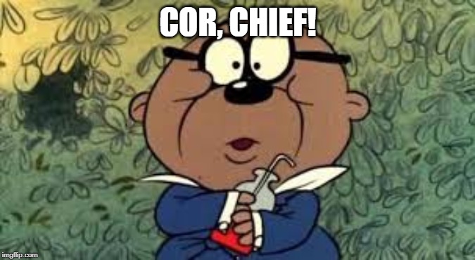 penfold | COR, CHIEF! | image tagged in penfold | made w/ Imgflip meme maker