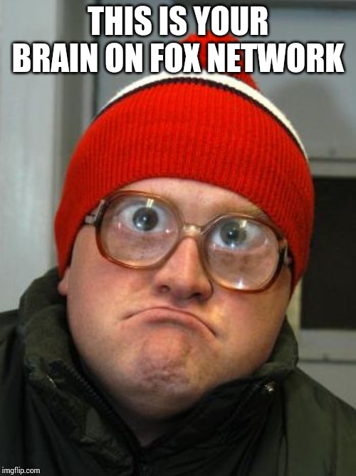 blind duh | THIS IS YOUR BRAIN ON FOX NETWORK | image tagged in trump,fox,foxnews | made w/ Imgflip meme maker