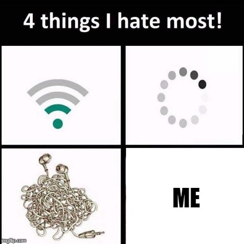 4 things I hate the most | ME | image tagged in 4 things i hate the most | made w/ Imgflip meme maker