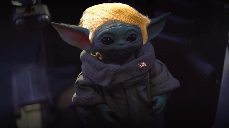 Baby yoda Trump Blank Meme Template
