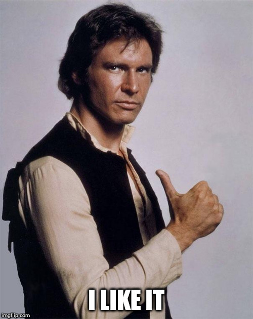 Han Solo Great Shot | I LIKE IT | image tagged in han solo great shot | made w/ Imgflip meme maker