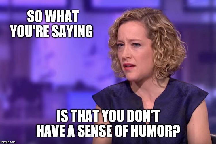 Jordan Peterson - so what you're saying | SO WHAT YOU'RE SAYING IS THAT YOU DON'T HAVE A SENSE OF HUMOR? | image tagged in jordan peterson - so what you're saying | made w/ Imgflip meme maker