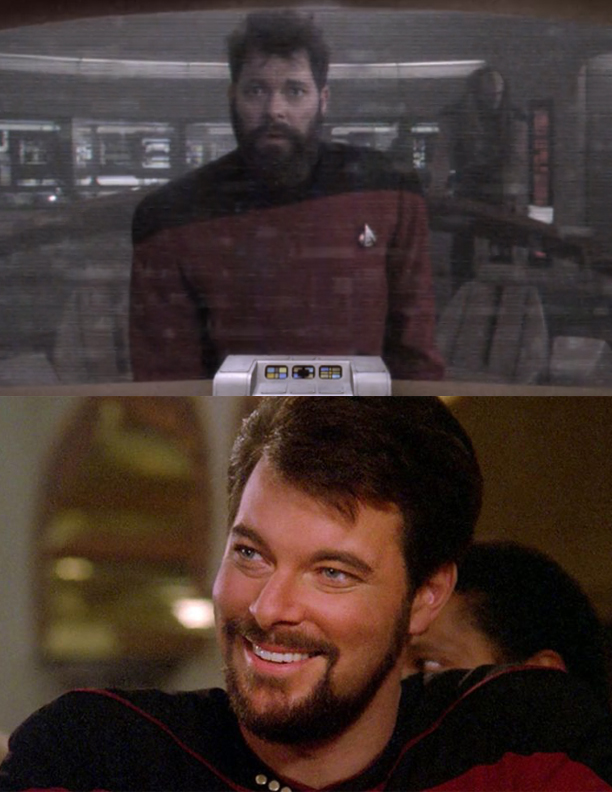High Quality Riker Sad to Happy Blank Meme Template