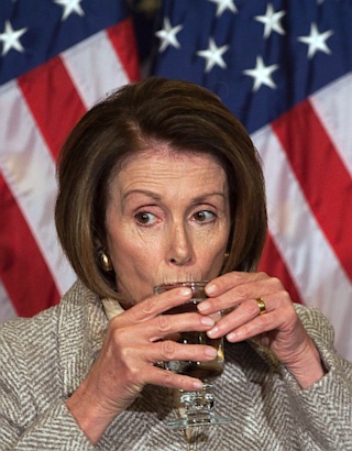 Pelosi drinking Blank Meme Template