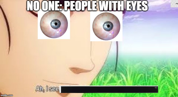 Ah i see your a man of culture as well | NO ONE: PEOPLE WITH EYES | image tagged in ah i see your a man of culture as well | made w/ Imgflip meme maker
