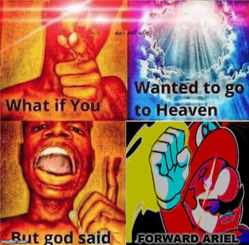 FAIR | FORWARD ARIEL | image tagged in what if you wanted to go to heaven,super smash bros | made w/ Imgflip meme maker
