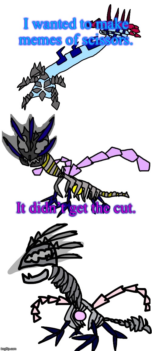 I wanted to make memes of scissors. It didn’t get the cut. | image tagged in bad pun reterna | made w/ Imgflip meme maker