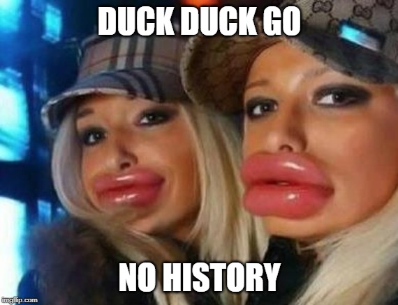 Duck Face Chicks Meme | DUCK DUCK GO NO HISTORY | image tagged in memes,duck face chicks | made w/ Imgflip meme maker