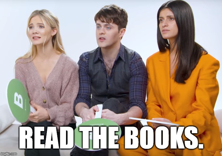 Read the books. | READ THE BOOKS. | image tagged in the witcher,joey batey,netflix,sapkowski,books | made w/ Imgflip meme maker