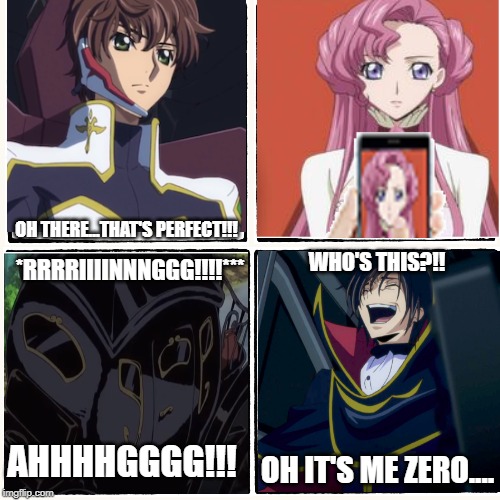 OH THERE...THAT'S PERFECT!!! WHO'S THIS?!! *RRRRIIIINNNGGG!!!!***; AHHHHGGGG!!! OH IT'S ME ZERO.... | image tagged in comic | made w/ Imgflip meme maker