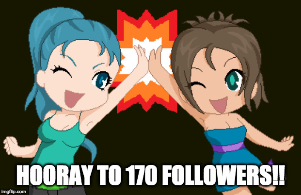 170 Followers!! (I Didn't Forget This Time!!) | HOORAY TO 170 FOLLOWERS!! | image tagged in anime high five,anime,followers,memes | made w/ Imgflip meme maker