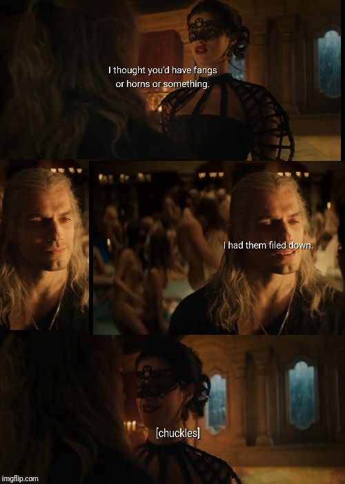 Chemistry starting between Geralt and Yennefer | image tagged in the witcher,geralt,yennefer,chemistry couples series,romance,love | made w/ Imgflip meme maker
