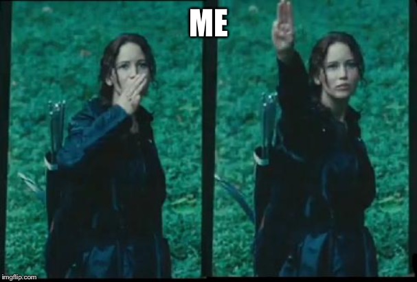 Katniss Respect | ME | image tagged in katniss respect | made w/ Imgflip meme maker