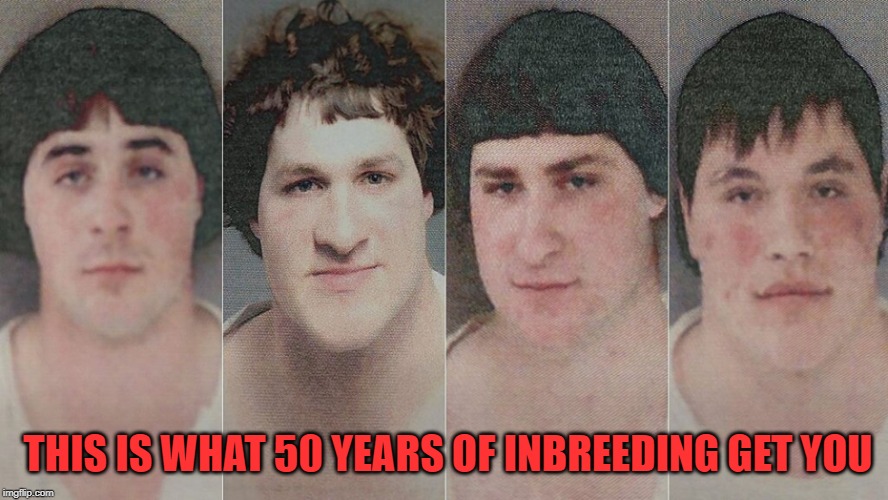 inbreeding | THIS IS WHAT 50 YEARS OF INBREEDING GET YOU | image tagged in funny | made w/ Imgflip meme maker