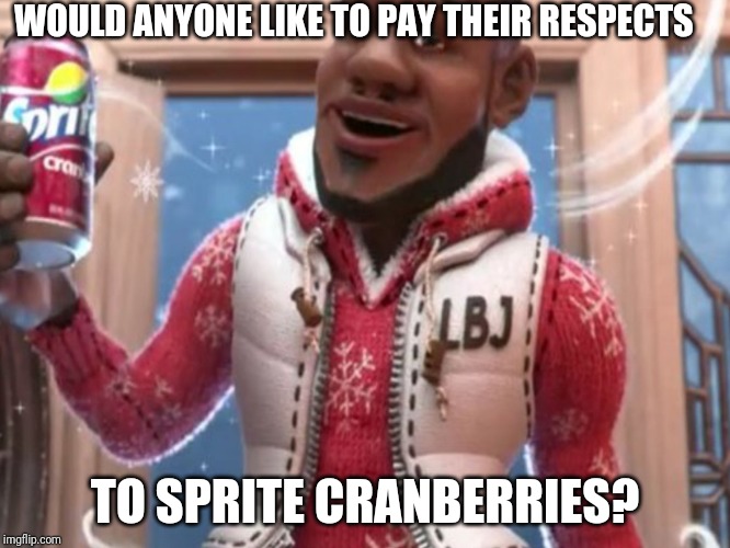 WOULD ANYONE LIKE TO PAY THEIR RESPECTS; TO SPRITE CRANBERRIES? | made w/ Imgflip meme maker