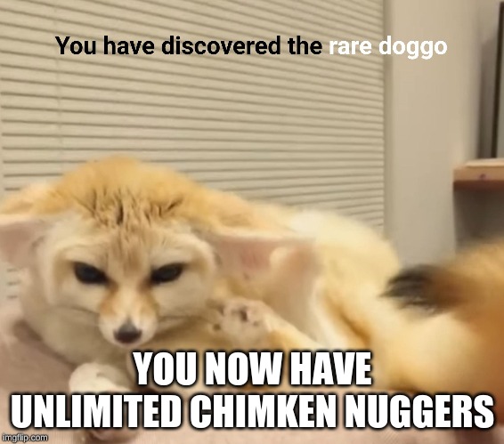 YOU NOW HAVE UNLIMITED CHIMKEN NUGGERS | made w/ Imgflip meme maker