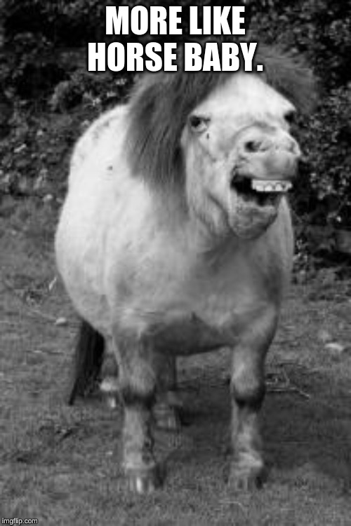 ugly horse | MORE LIKE HORSE BABY. | image tagged in ugly horse | made w/ Imgflip meme maker