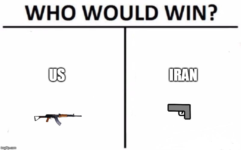 Who Would Win? | US; IRAN | image tagged in memes,who would win | made w/ Imgflip meme maker