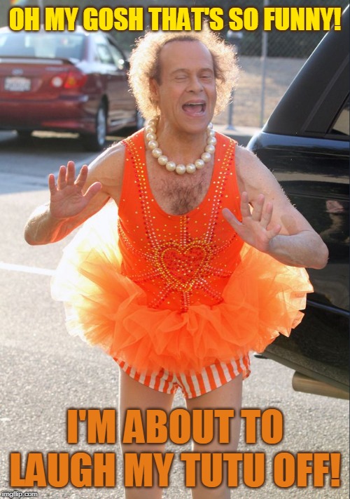 OH MY GOSH THAT'S SO FUNNY! I'M ABOUT TO LAUGH MY TUTU OFF! | made w/ Imgflip meme maker