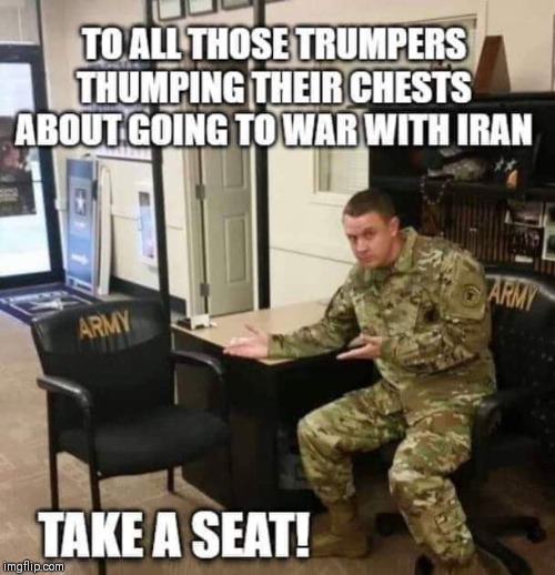 Phoney Trumplican Patriotism | image tagged in donald trump,trump supporters,iran,republicans,war | made w/ Imgflip meme maker