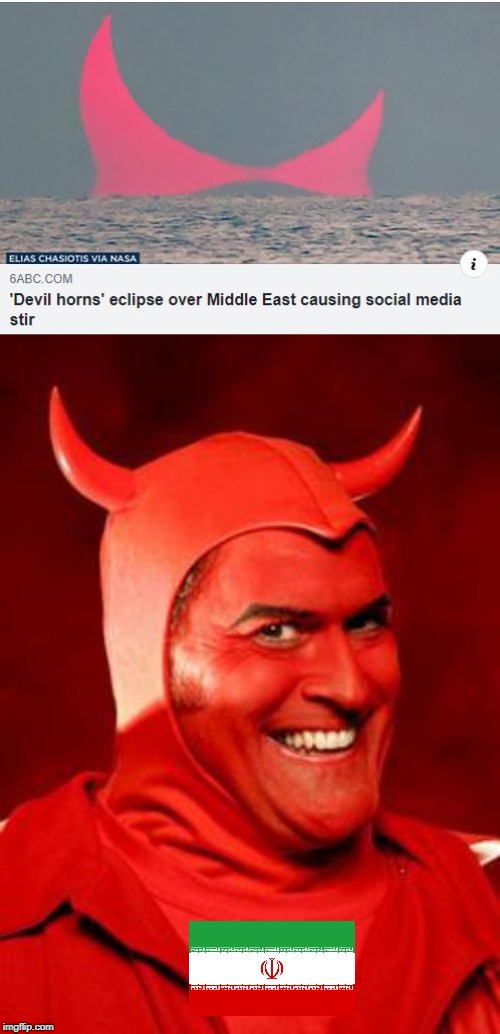 Great Satan Huh? | image tagged in devil bruce | made w/ Imgflip meme maker