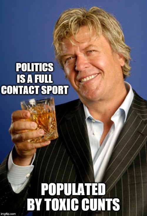 Ron White 2 | POLITICS IS A FULL CONTACT SPORT POPULATED BY TOXIC C**TS | image tagged in ron white 2 | made w/ Imgflip meme maker