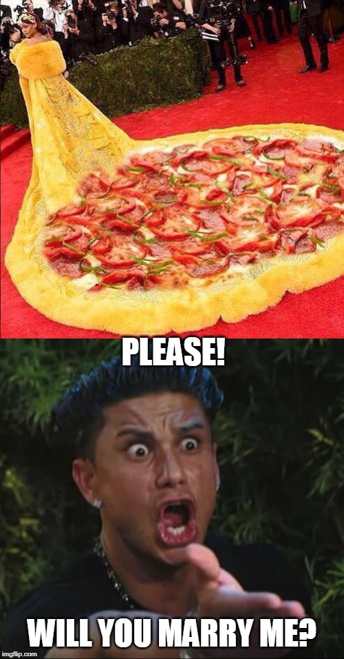 PIZZA! | PLEASE! WILL YOU MARRY ME? | image tagged in memes,dj pauly d,pizza,photoshop | made w/ Imgflip meme maker