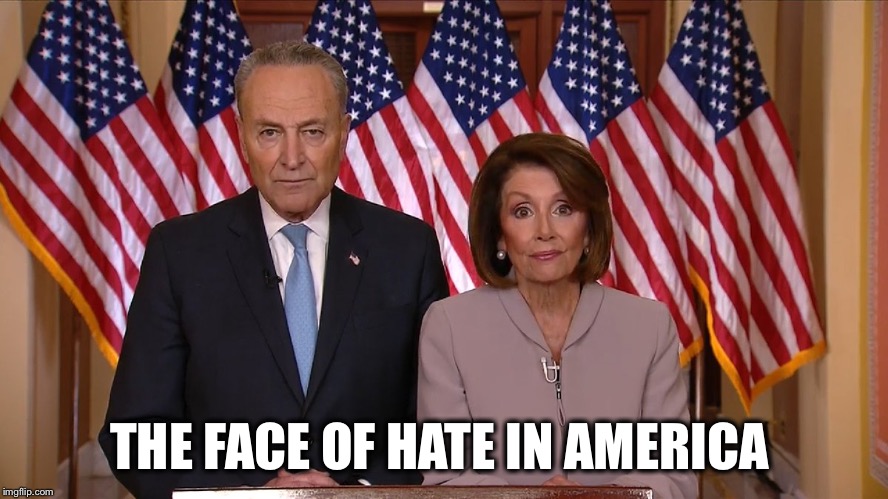 Chuck and Nancy | THE FACE OF HATE IN AMERICA | image tagged in chuck and nancy | made w/ Imgflip meme maker