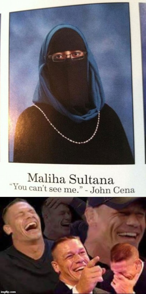 image tagged in john cena laughing,funny,yearbook,quotes,john cena,see | made w/ Imgflip meme maker