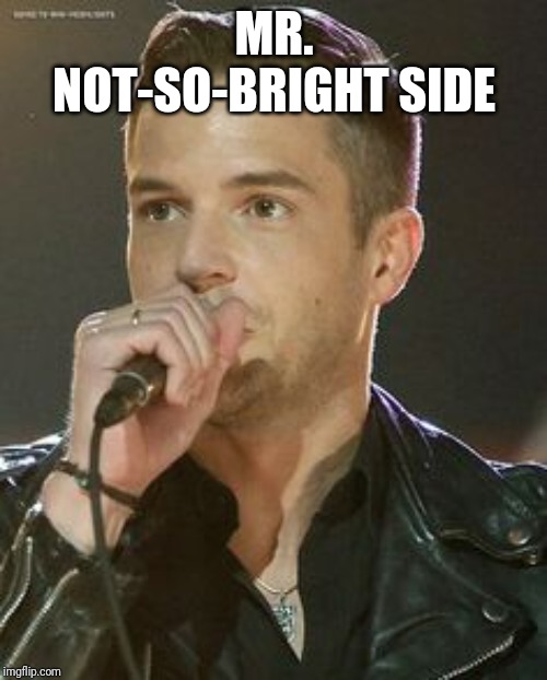 Brandon Flowers | MR. NOT-SO-BRIGHT SIDE | image tagged in brandon flowers | made w/ Imgflip meme maker