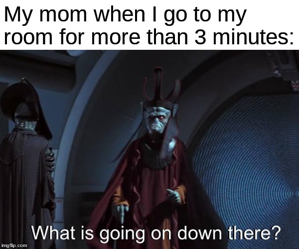 What is going on down there ? | My mom when I go to my room for more than 3 minutes: | image tagged in what is going on down there | made w/ Imgflip meme maker