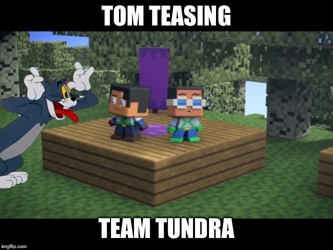 Tom and Jerry in Minecraft Mini Series 3 | TOM TEASING; TEAM TUNDRA | image tagged in tom and jerry in minecraft mini series 3 | made w/ Imgflip meme maker