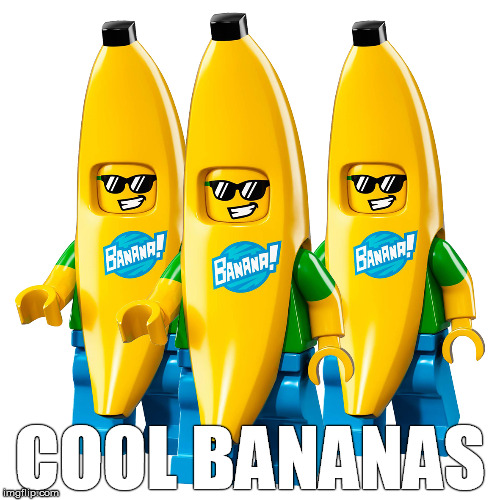 Lego Minifigures - Banana Suit Guy 71013 Minifigure Minifig | COOL BANANAS | image tagged in cool bananas,lego,minifigure,banana,cool,meme | made w/ Imgflip meme maker