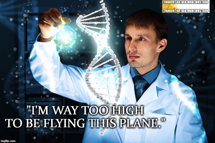Too High To Fly | "I'M WAY TOO HIGH TO BE FLYING THIS PLANE." | image tagged in science | made w/ Imgflip meme maker