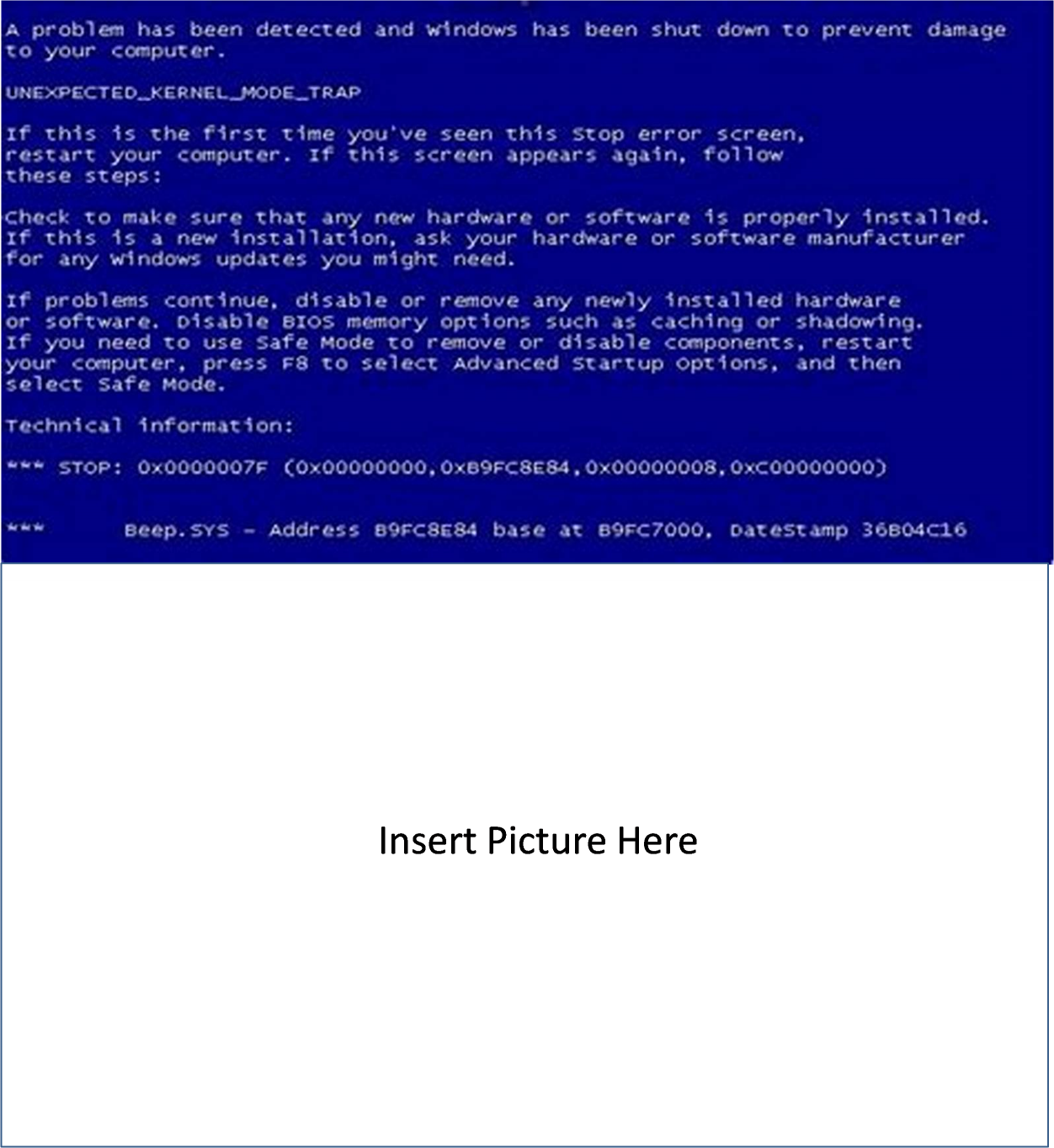 High Quality Blue screen of death reaction Blank Meme Template