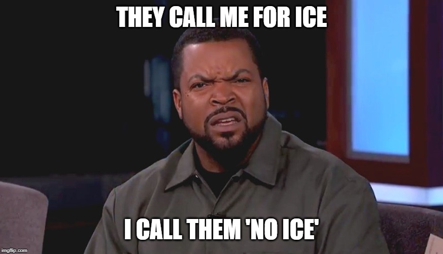 Really? Ice Cube | THEY CALL ME FOR ICE I CALL THEM 'NO ICE' | image tagged in really ice cube | made w/ Imgflip meme maker
