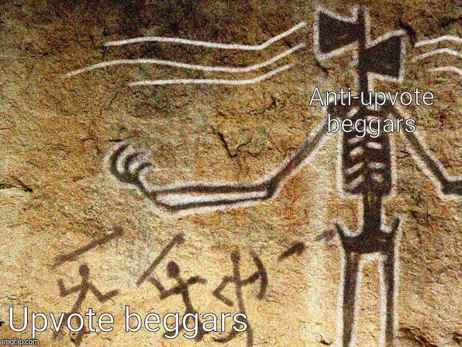 Ancient Siren Head | Anti-upvote beggars; Upvote beggars | image tagged in ancient siren head | made w/ Imgflip meme maker