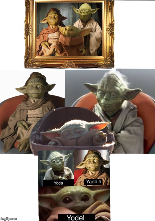 Yoda’s family photos | image tagged in star wars yoda,baby yoda | made w/ Imgflip meme maker