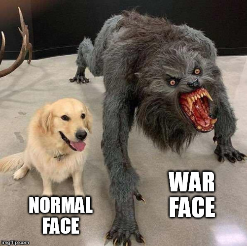 NORMAL FACE WAR FACE | made w/ Imgflip meme maker