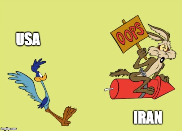 Beep Beep | USA; IRAN | image tagged in usa | made w/ Imgflip meme maker