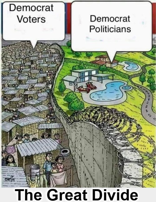 The Great Divide | image tagged in haves and have nots,greed,political corruption,government corruption,liberal hypocrisy,democratic socialism | made w/ Imgflip meme maker