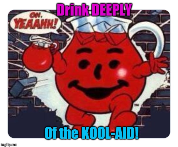 What Liberals love to do every day | Drink DEEPLY; Of the KOOL-AID! | image tagged in kool aid man | made w/ Imgflip meme maker