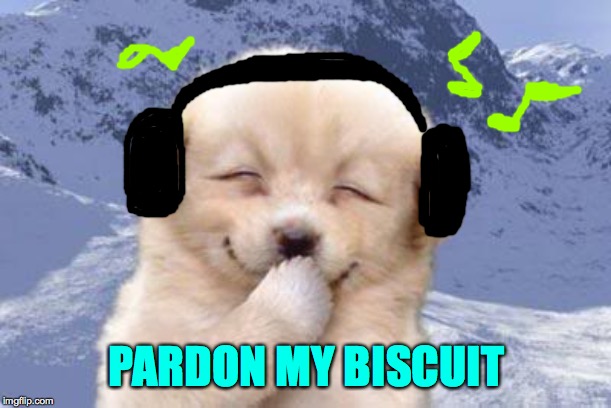 Laughing dog | PARDON MY BISCUIT | image tagged in laughing dog | made w/ Imgflip meme maker